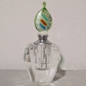 Va Bene Two's Company Murano Glass Lid & Faceted Glass Perfume Bottle
